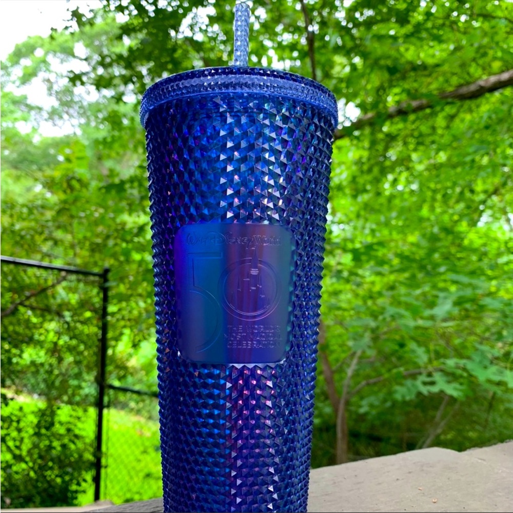 Walt Disney World 50th Anniversary Geometric Starbucks Tumbler w/ Straw – Purple
